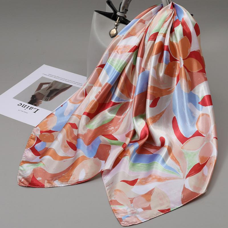 90 Square Scarves, Silk Scarves, Women's New Spring and Summer High-end Sense Versatile, Thin Scarves, Shawls Outside
