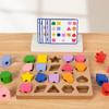 Montessori Three-Column Stacking Blocks for Toddler Concentration and Shape Recognition