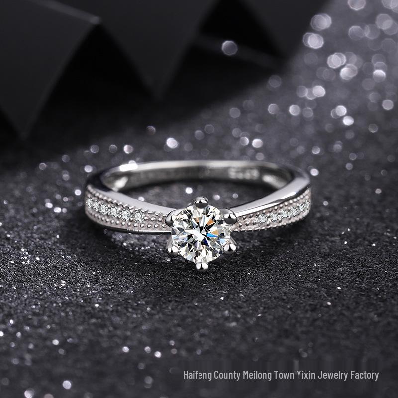 

Муассанит S925 Стерлинговое Серебро Роскошное Женское Обручальное Кольцо - Любимое Инфлюенсерами Size 8 платиновый