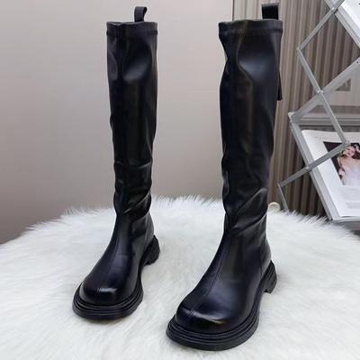 Hohe Stiefel Damen Flats Plateau Kniehohe Schuhe Winter Designer Motorradstiefel Neuer Trend Mode Gothic Mujer De Botas