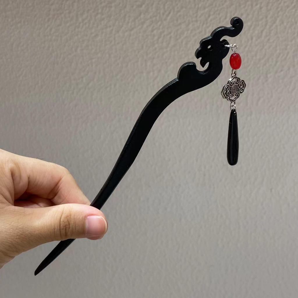 Grampo de Cabelo com Borla de Sândalo de Alta Qualidade para Penteados Updo de Hanfu Cheongsam