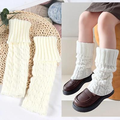 Sweet Children Leg Warmers Lolitas Twist Knitted Socks Korean Baby Girls Warm Foot Cover Guards Elastic Versatile Elephant Socks