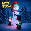 5.91FT Inflatable Toy Snowman Penguins Xmas Decorations for Yard with LED Lights Christmas Supplies Home Ornament Holiday Gift