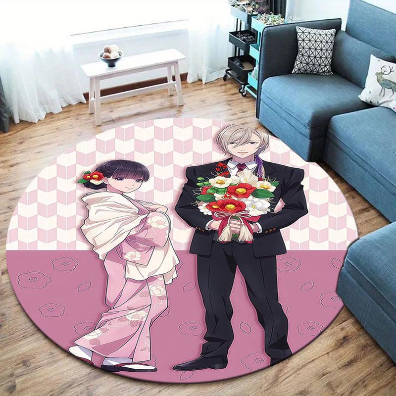 My Happy Marriage Round Area Rug,Carpet Rug for Living Room Bedroom Sofa Playroom Decor,Non-slip Floor Mat