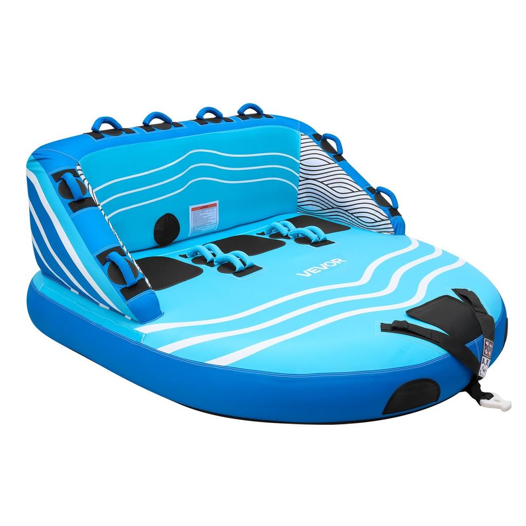 Towable Tubes for Boating, 3-Rider Inflatable Towable Tube for Boat to Pull, 231 kg Capacity Water Sports Boating Tubes - with Full Nylon Cover, Dual