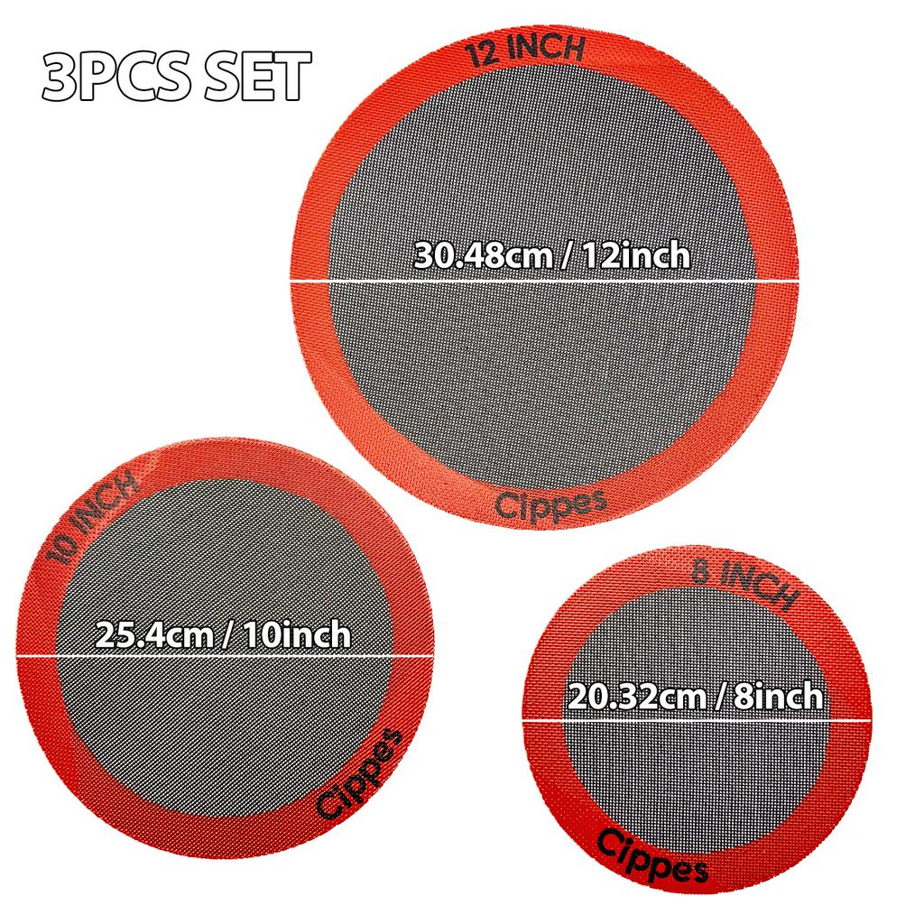 1 / 3PCS Round Silicone Perforated Baking Mat, Non-Stick Reusable Baking Sheets, for Pizza, Bread, Cake Pan, Air Fryer, Oven