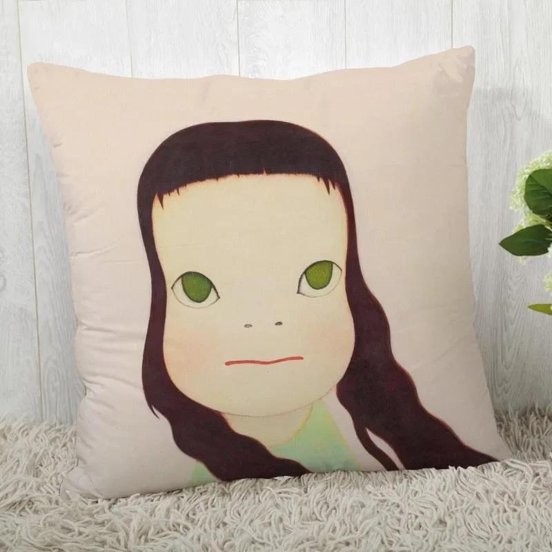 Наволочка Ёситомо Нара Квадратная Рождественская Молния Peach skin 18*18(CM)-1Pcs