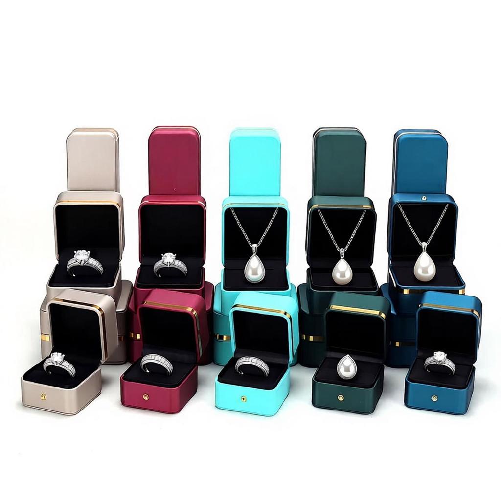 Gold Premium Custom Earring Jewelry Box Personalized Packaging Burgundy Jewelry Packaging Tiny Ring Box Jade Bangle Storage Box