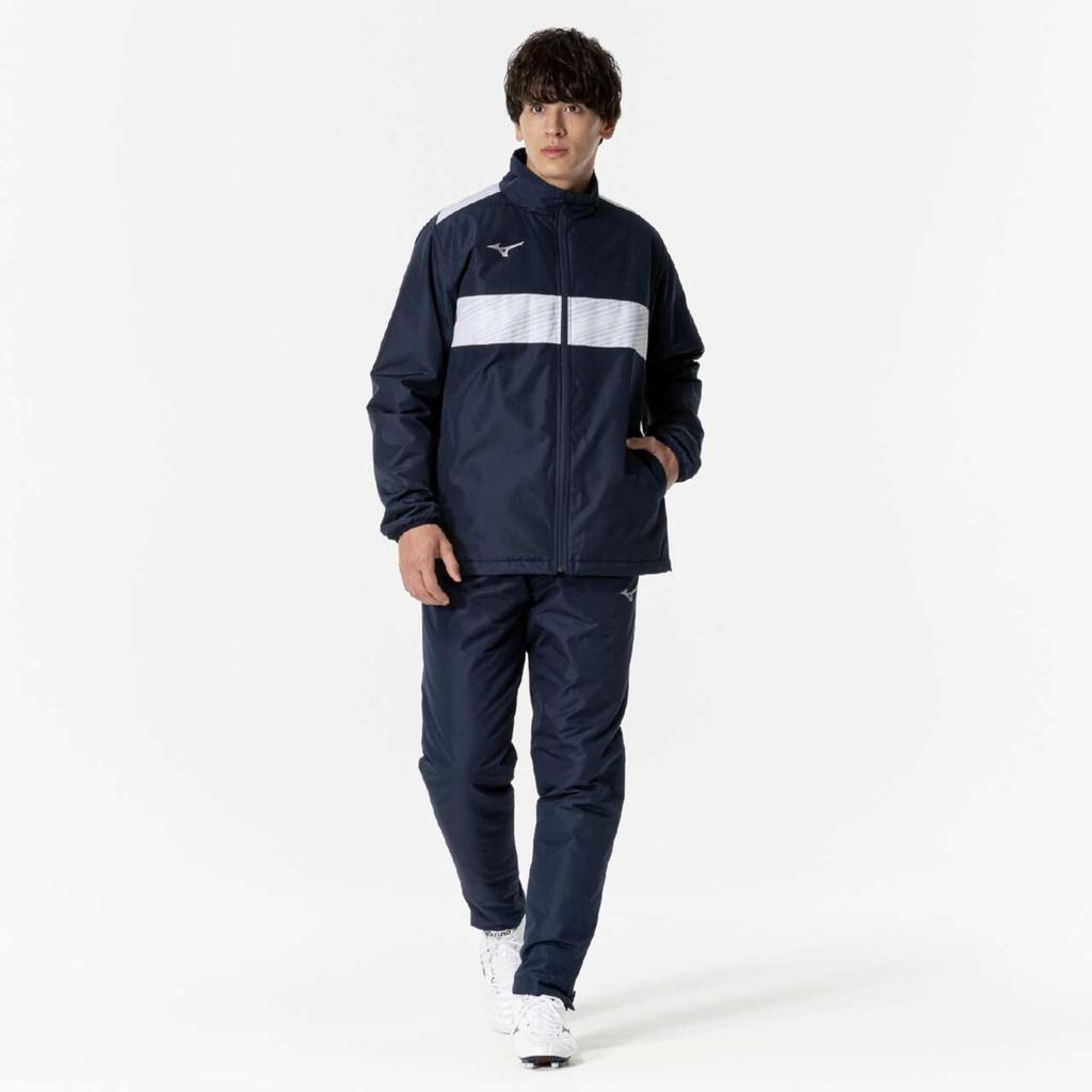 Mizuno Soccer Warmer Shirt Dress Navy Jacket, Water-Repellent, (P2MEB590)