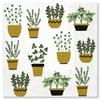 Serviettes En Papier - Plantes - 33 X 33 Cm - Lot De 20 - Design Moderne Et Naturel