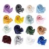 Women Turban Large Size Long Scarf Satin Crepe Fabric Breathable Soft Sheen Headscarf Vacation Photography Sun Protection Shawl