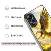 Stylish Eagle Golden Diamond Pattern Tempered Glass Phone Case for OPPO Realme 13 Pro Plus 12 11 10 9i C55 X7 GT Neo 2 3T Cover