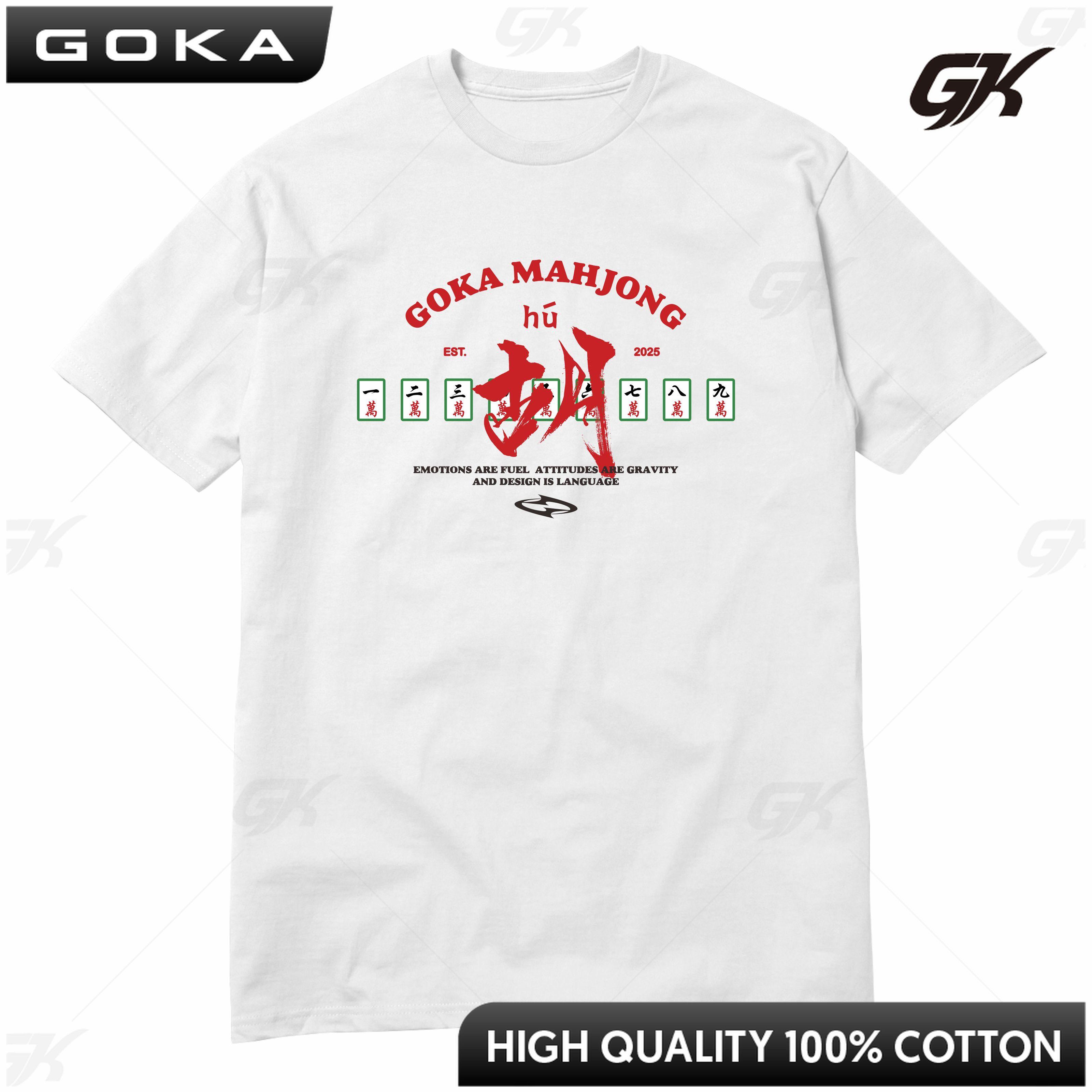 

GOKA SPACE 2025 New Graphic Tee Streetwear Casual Personality TShirt Mahjong Graphic T Shirt Unisex Cotton Streetwear 4XL