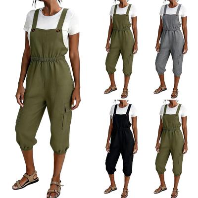 Combinaisons Décontractées pour Femmes Salopettes Amples Poches Vêtements