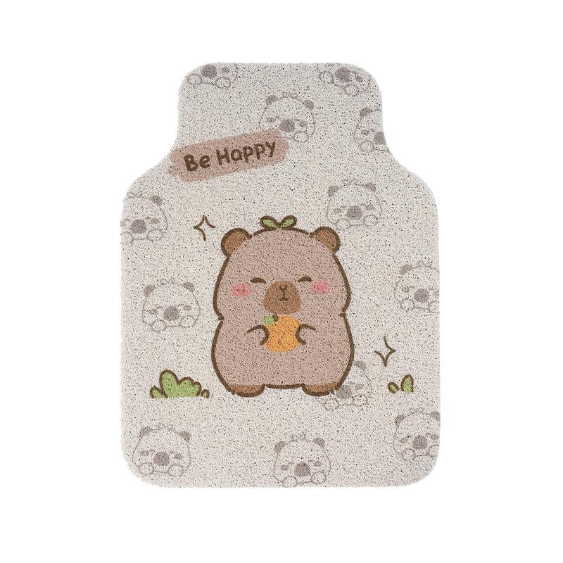 Cute Cartoon Capybara Non Slip Dirt Resistant Universal Car Silk Loop Floor Mats
