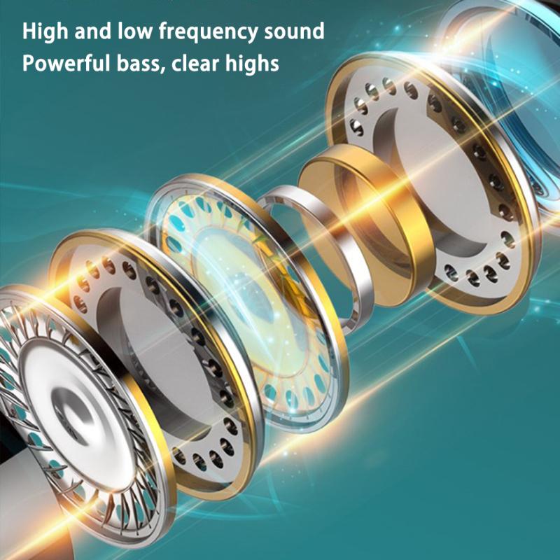 Luminous Subwoofer In-ear Headphones 3.5mm Jack Noise Cancelling Sport Earbuds With Microphone