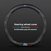 Carbon Fiber Leather Car Steering Wheel Cover For Ford ST Line Focus Mustang Fiesta Puma Ranger Kuga MK7 MAX F150 Mondeo Escape FE7