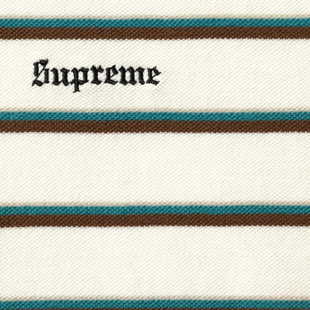Supreme Washed Stripe Polo White
