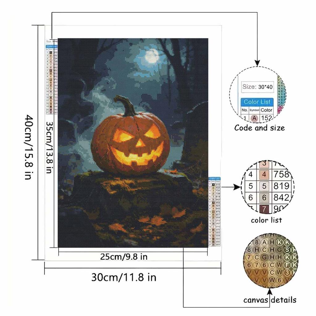 Halloween Pumpkin Moon Diamond Painting Kit Handmade Diy Painting Home Decoration Painting