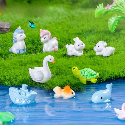 Mikro-Landschaft Niedlicher Delfin Einhorn Tier Dekoration Zubehör Miniatur Mini Ornamente