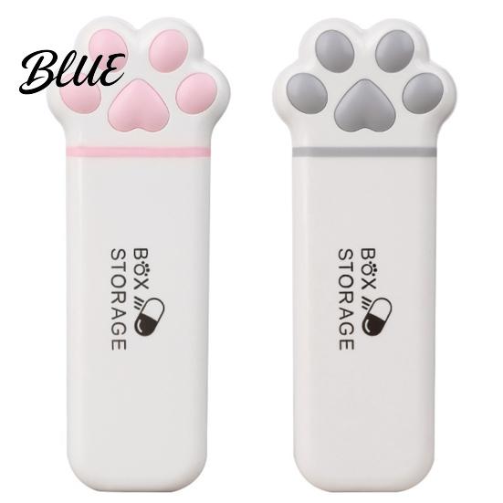 Daily Medication Organizer Portable Pill Box Cute Cat Paw Design