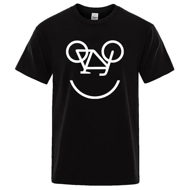 bicycle reverse Letter Funny Printing Men Women T Shirts Fashion Comfortable Top Regular Sleeve Short Sleeve Large Size Tshirts