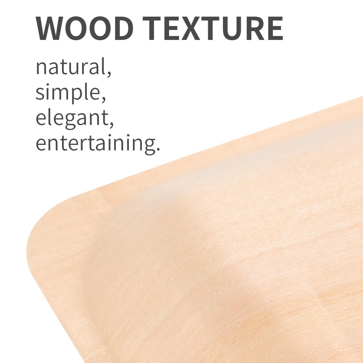 50 шт. Деревянные квадратные тарелки одноразовая посуда для микроволновки — фото 3