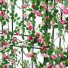 54/60 Heads Fake Rose Flowers Vine Real Touch Decoration Bouquet Artificial Flower  Balcony Decor