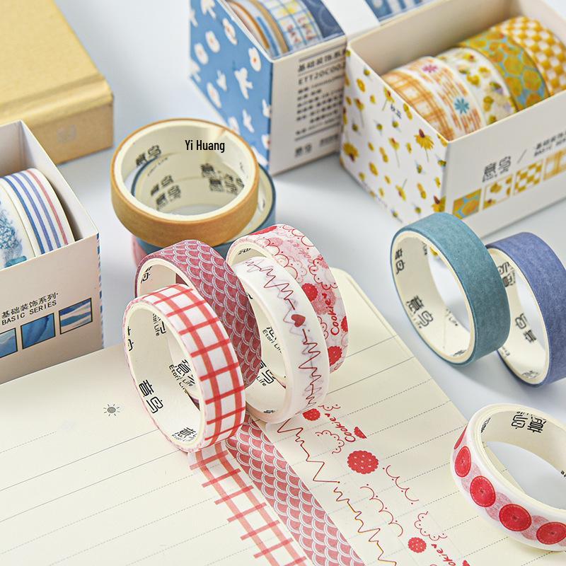 Yi Niao 5-Roll Decorative Washi Tape Set for Planner, Album, DIY Journal, and Children's Stickers