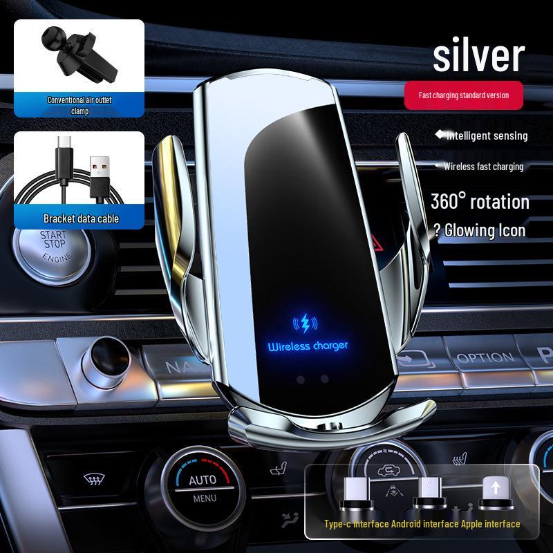 Q3 Magic Clip Car Wireless Charger & Phone Holder, 15W Auto Open/Close, Navigation Mount.