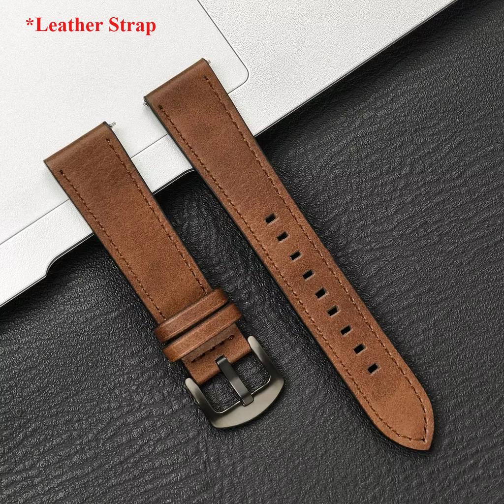 20mm 22mm Leather Strap for Samsung Galaxy Watch 7 6 5 4 40 44mm Gear Band Vintage Bracelet for Xiaomi Redmi Watch 5 Lite/Active
