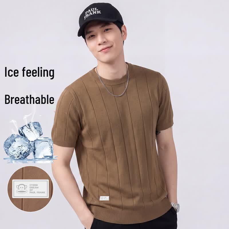 Paul Frank Men s Casual Round Neck Short Sleeve T-Shirt L кофейный