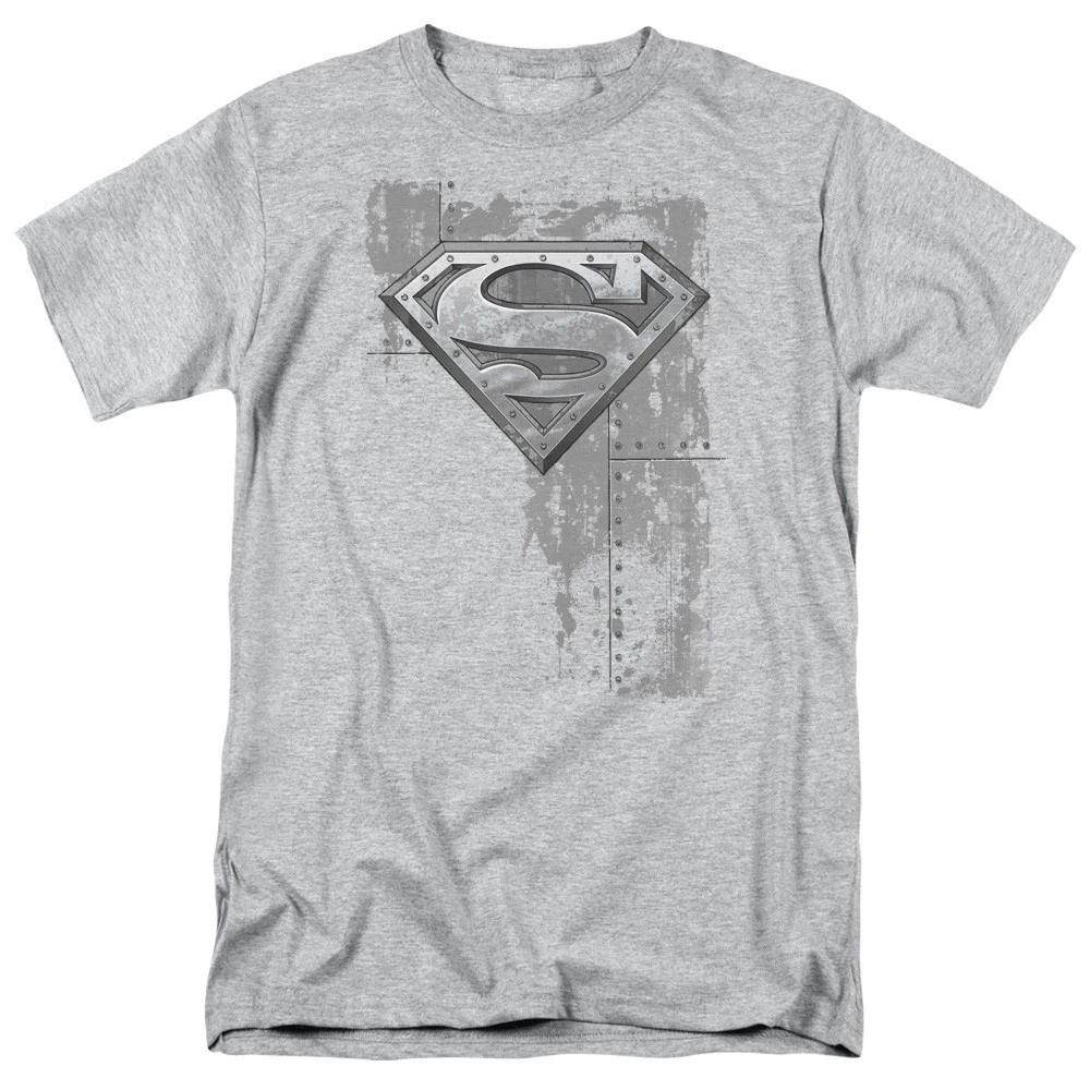 SUPERMAN RIVETED METAL SHIELD Licensed Adult Men s Graphic Tee Shirt SM-5XL 4XL