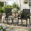 3-Piece Outdoor Bistro Set, Small Table with Adjustable Feet