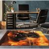 Running horse fire sunset crystal velvet rug bedroom living room decorative carpet animal art dynamic design soft anti slip rug