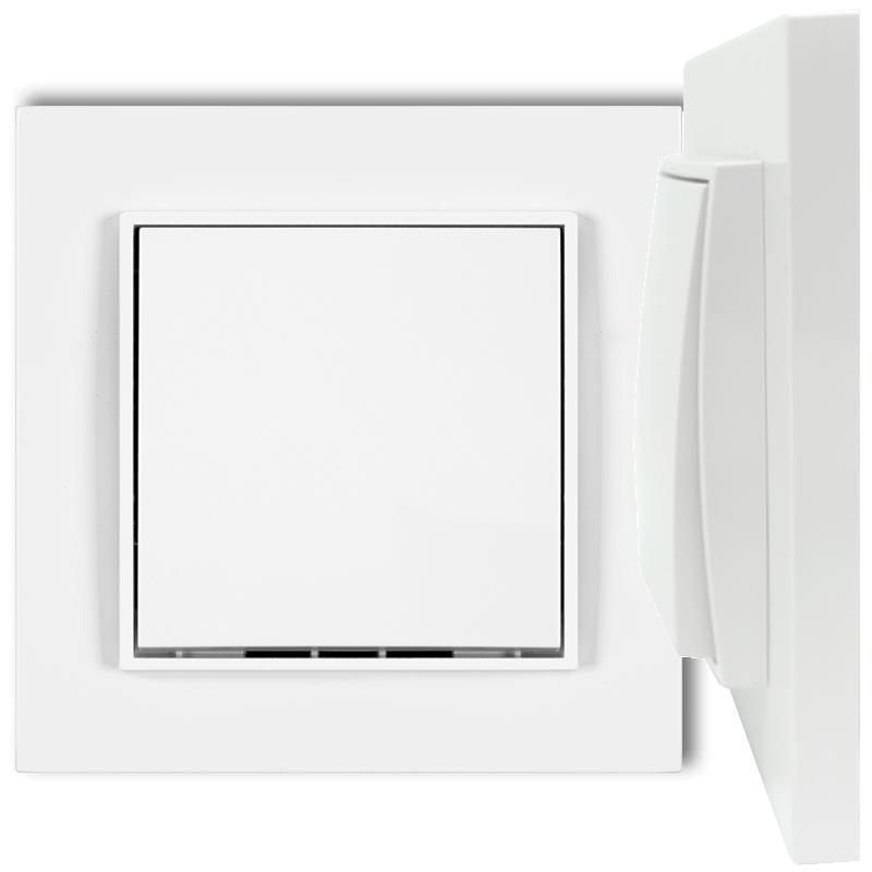 Single Switch with Frame, Karlik Mini, White