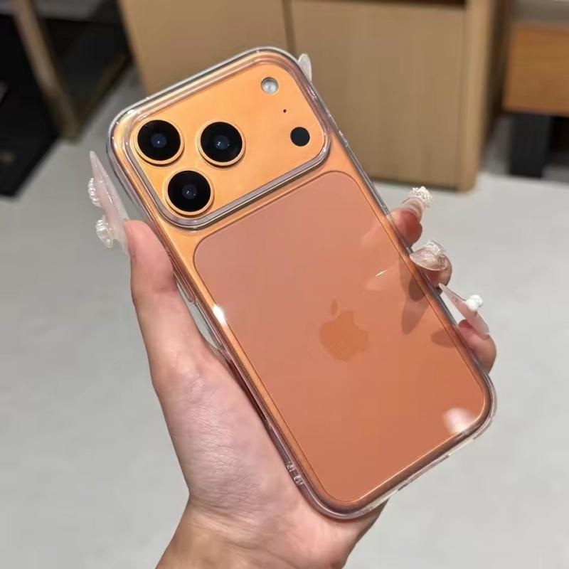 

Прозрачный противоударный жесткий акриловый чехол для iPhone 17 16 15 14 13 12 11 Pro XS Max X XR 7 8 Plus SE Чехол с мягким силиконовым бампером iPhone 7