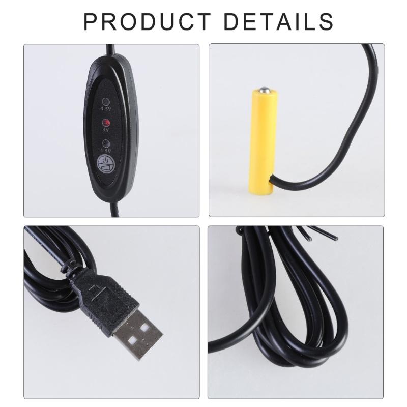 118cm Dummy Battery Adapter USB Power Supply Cable Cord Replace 1pc to 3pcs 1.5V LR03 3A Batteries for Fan Toy Tools