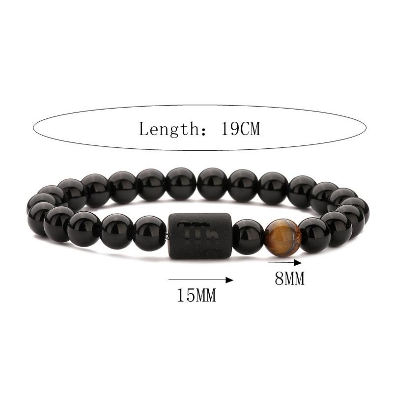 12 Zodiac Bracelets Natural Stone Cancer Virgo Leo Libra Bracelet Couples Friendship Gifts Bracelets Jewelry