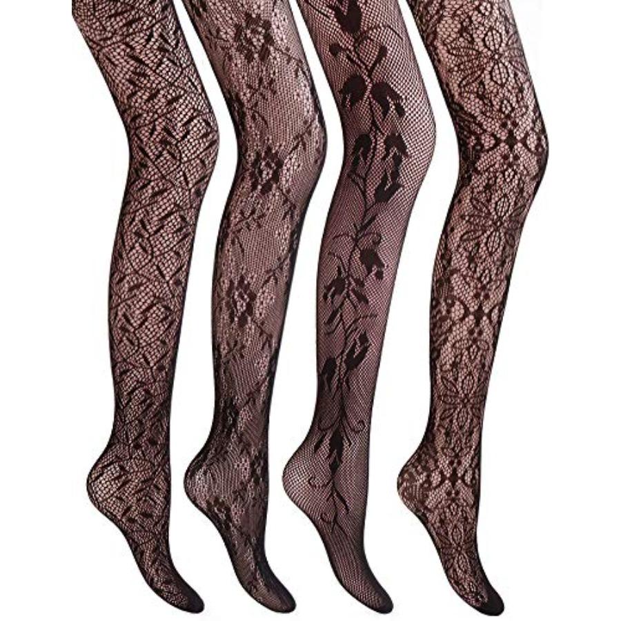 Vero Monte Women Patterned Fishnet Tights Black Fishnets Net Stockings Pantyhose