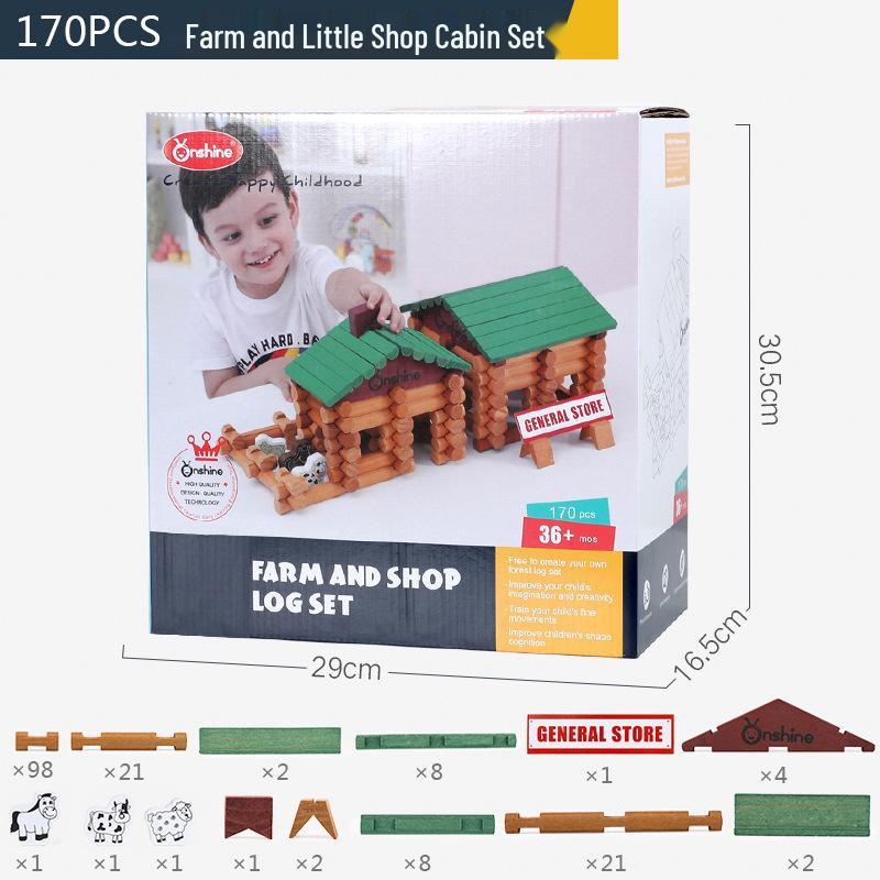 

Little Cabin Wooden Building Blocks: Creative and Educational Construction Toys for Children