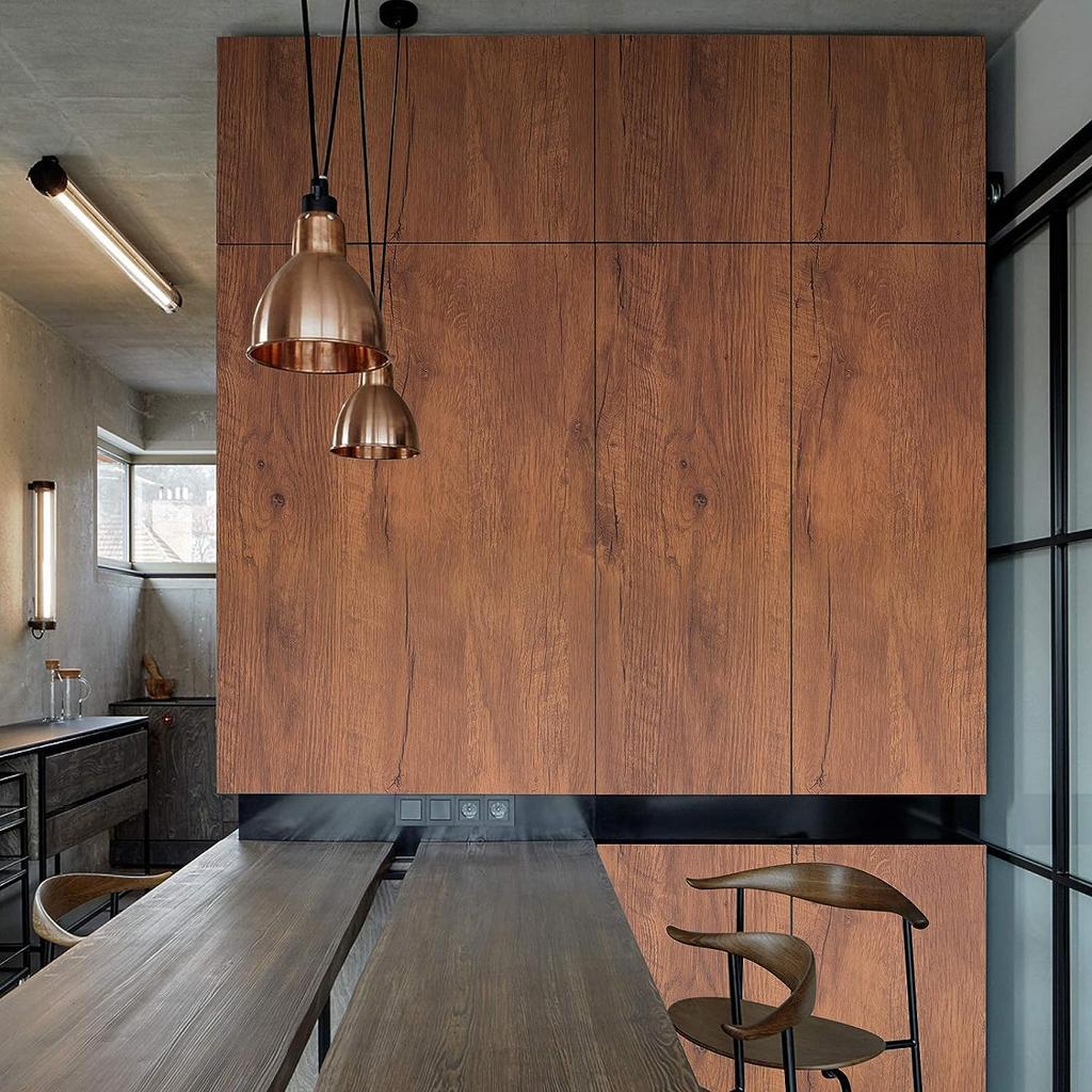 Wood Grain Peel and Stick Wallpaper Self Adhesive Rustic Removable Contact Paper Plank for Countertop Cabinets Vinyl Film Roll