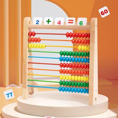Wooden Abacus for Elementary Math - Counting Frame for Grades 1, 3, 5, 9, and 10.