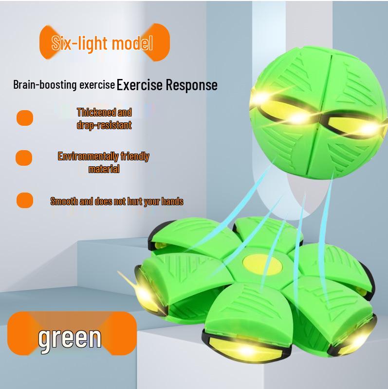 Magic Flying Saucer Ball: Deformable Outdoor Stomp Toy with Lights for Kids
