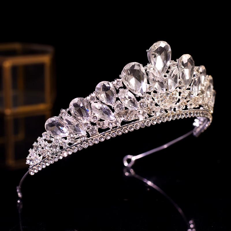 Bridal Tiara White Crystal Headband Crown Korean Style Super Fairy Princess Birthday Wedding Dress Wedding Crown