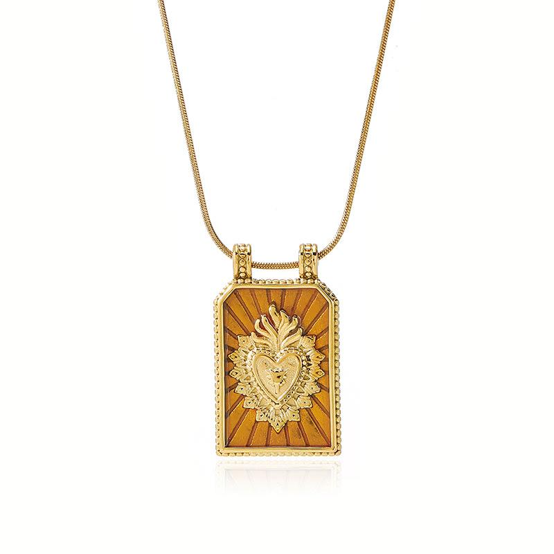 Best Selling Tarot Devil's Eye Necklace Color Oil Drip Craft Stainless Steel Gold Plated Non-Fading Clavicle Chain