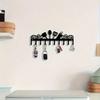 Metal Key Holder Wall Mount Black Kitchen Organizer 10 Hooks Elegant Silhouette
