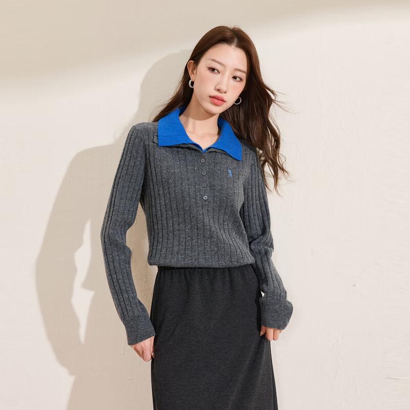 

Sancai 2025 Winter Plus Size Faux Two-Piece Lapel Embroidered Knit Pullover XL (170/96B)