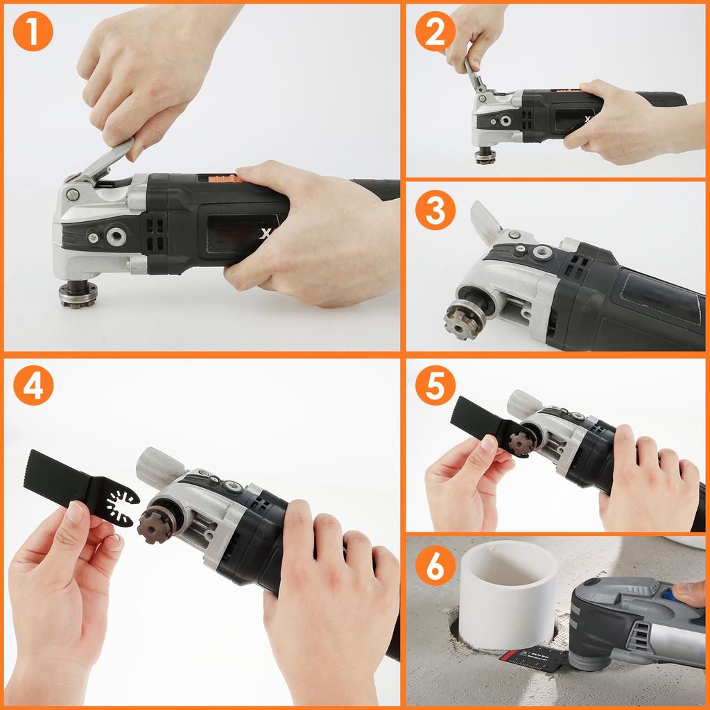 4Pcs Titanium Bi-Metal Oscillating Saw Blade Multipurpose Oscillating Multitool Blades Precise Cutting Oscillating Tool