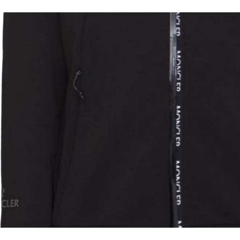 Moncler SS23 Letter Collar Logo Print Zipper Long Sleeve Sweatshirt Men Sweatshirt Black I10918G00039899WD999